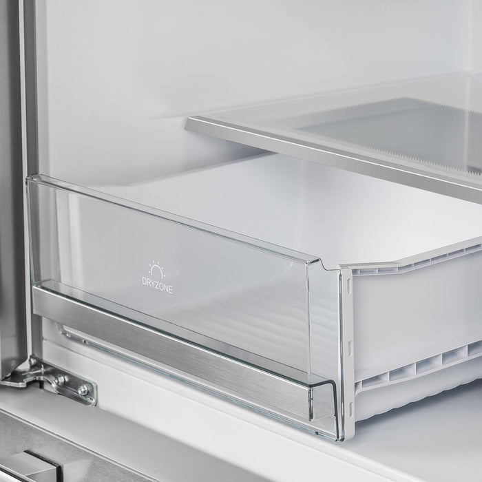 Forno Alta Moena 36-Inch French Door Refrigerator, 19.2 cu.ft, Counter Depth, Ice Maker, Stainless Steel Interior Panel, ENERGY STAR Certified