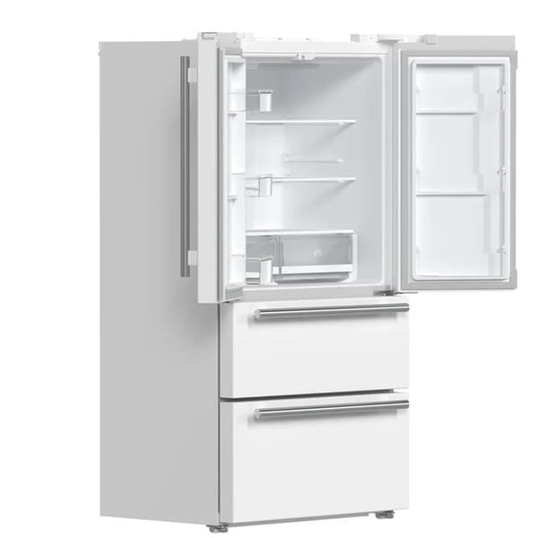 FORNO 2-Piece Appliance Package - 30-Inch Slide-In Induction Range and 36-Inch French Door Refrigerator in White with Stainless Steel Handle FBDL-014-08CAUS