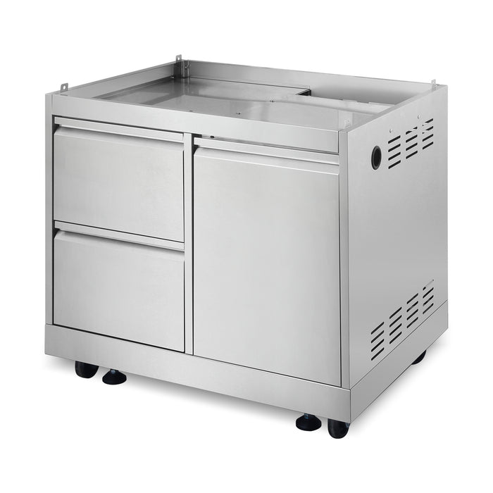 Cosmo 32 in. Newport Collection Grill Cabinet with Drawers, Tank Mount, Soft Roll Casters, Stainless Steel Frame - COS-GCN323SS