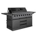 Cosmo 58 in. Newport Collection 6 Burner Propane Gas Grill, Side Griddle, Infrared Rotisserie, Knob LEDs, Matte Black - COS-GGFN587GBK