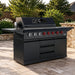 Cosmo 58 in. Newport Collection 6 Burner Propane Gas Grill, Side Griddle, Infrared Rotisserie, Knob LEDs, Matte Black - COS-GGFN587GBK