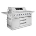Cosmo 58 in. Newport Collection 6 Burner Propane Gas Grill, Side Griddle, Infrared Rotisserie, Knob LEDs, Stainless Steel - COS-GGFN587GSS