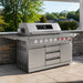 Cosmo 58 in. Newport Collection 6 Burner Propane Gas Grill, Side Griddle, Infrared Rotisserie, Knob LEDs, Stainless Steel - COS-GGFN587GSS