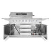 Cosmo 58 in. Newport Collection 6 Burner Propane Gas Grill, Side Griddle, Infrared Rotisserie, Knob LEDs, Stainless Steel - COS-GGFN587GSS