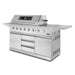 Cosmo 58 in. Newport Collection 6 Burner Propane Gas Grill, Side Griddle, Infrared Rotisserie, Knob LEDs, Stainless Steel - COS-GGFN587GSS