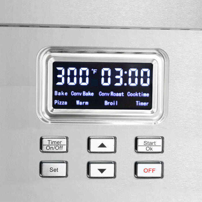 Cosmo 30 in. Lumin Collection 4.8 cu. ft. Gas Range with 4 Sealed Burners and Convection Oven in Stainless Steel - COS-GRC304KB
