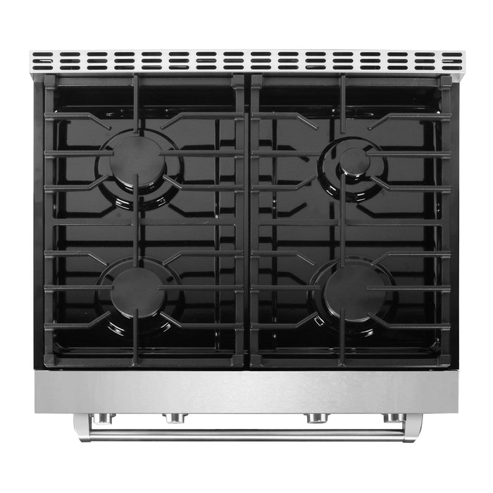 Cosmo 30 in. Lumin Collection 4.8 cu. ft. Gas Range with 4 Sealed Burners and Convection Oven in Stainless Steel - COS-GRC304KB