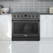 Cosmo 36 in. Lumin Collection 6.1 cu. ft. Gas Range with 6 Sealed Burners and Convection Oven in Matte Black - COS-GRC366KB-BK