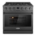 Cosmo 36 in. Lumin Collection 6.1 cu. ft. Gas Range with 6 Sealed Burners and Convection Oven in Matte Black - COS-GRC366KB-BK