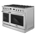 Cosmo 48 in. Lumin Collection 7.4 cu. ft. Double Oven Gas Range with 8 Burners, Convection, Cast Iron Grates, Stainless Steel - COS-GRC488KB