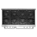 Cosmo 48 in. Lumin Collection 7.4 cu. ft. Double Oven Gas Range with 8 Burners, Convection, Cast Iron Grates, Stainless Steel - COS-GRC488KB