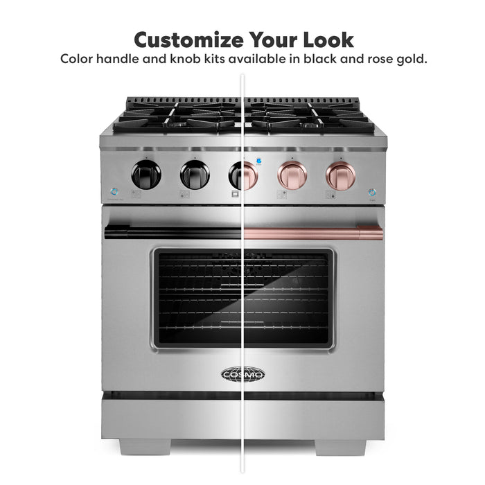 Cosmo Commercial-Style 30 in. 4.3 cu. ft. Gas Range with 4 Burners and Heavy Duty Cast Iron Grates in Stainless Steel - COS-GRP304