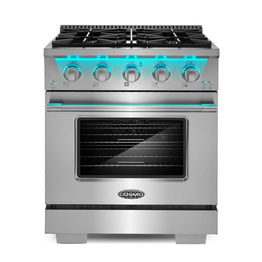 Cosmo Commercial-Style 30 in. 4.3 cu. ft. Gas Range with 4 Burners and Heavy Duty Cast Iron Grates in Stainless Steel - COS-GRP304
