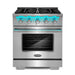 Cosmo Commercial-Style 30 in. 4.3 cu. ft. Gas Range with 4 Burners and Heavy Duty Cast Iron Grates in Stainless Steel - COS-GRP304