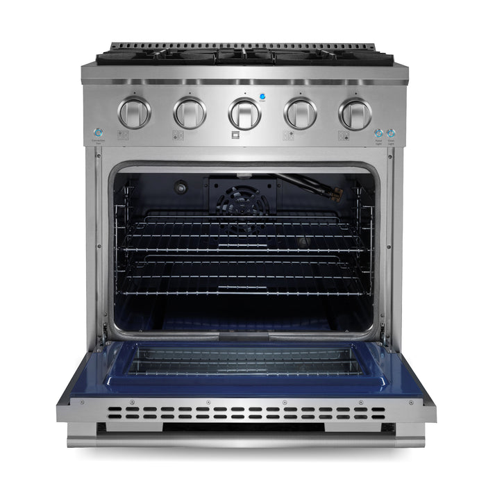 Cosmo Commercial-Style 30 in. 4.3 cu. ft. Gas Range with 4 Burners and Heavy Duty Cast Iron Grates in Stainless Steel - COS-GRP304
