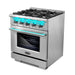 Cosmo Commercial-Style 30 in. 4.3 cu. ft. Gas Range with 4 Burners and Heavy Duty Cast Iron Grates in Stainless Steel - COS-GRP304