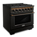 Cosmo 36 in. Vista Collection 5.4 cu. ft. Gas Range, 6 Burners, Convection Oven, LED Light Panel in Matte Black - COS-GRP366-BK