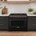 Cosmo 36 in. Vista Collection 5.4 cu. ft. Gas Range, 6 Burners, Convection Oven, LED Light Panel in Matte Black - COS-GRP366-BK