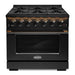 Cosmo 36 in. Vista Collection 5.4 cu. ft. Gas Range, 6 Burners, Convection Oven, LED Light Panel in Matte Black - COS-GRP366-BK