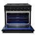 Cosmo 36 in. Vista Collection 5.4 cu. ft. Gas Range, 6 Burners, Convection Oven, LED Light Panel in Matte Black - COS-GRP366-BK