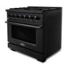 Cosmo 36 in. Vista Collection 5.4 cu. ft. Gas Range, 6 Burners, Convection Oven, LED Light Panel in Matte Black - COS-GRP366-BK