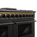 Cosmo 48 in. Vista Collection 6.6 cu. ft. Double Oven Gas Range, 8 Burners, LED Panel, Cast Iron Grates, Matte Black - COS-GRP486G-BK