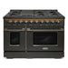 Cosmo 48 in. Vista Collection 6.6 cu. ft. Double Oven Gas Range, 8 Burners, LED Panel, Cast Iron Grates, Matte Black - COS-GRP486G-BK