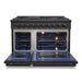 Cosmo 48 in. Vista Collection 6.6 cu. ft. Double Oven Gas Range, 8 Burners, LED Panel, Cast Iron Grates, Matte Black - COS-GRP486G-BK