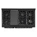 Cosmo 48 in. Vista Collection 6.6 cu. ft. Double Oven Gas Range, 8 Burners, LED Panel, Cast Iron Grates, Matte Black - COS-GRP486G-BK