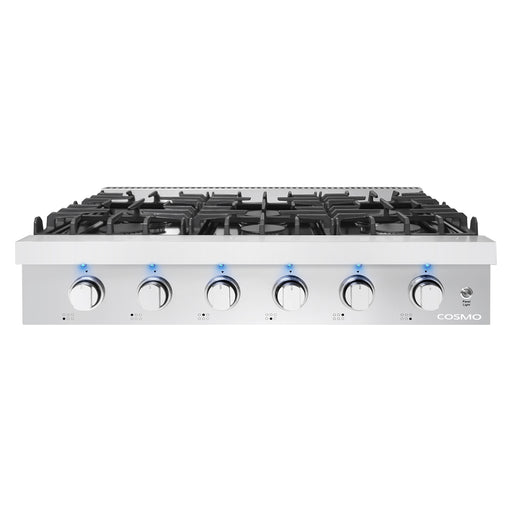 Cosmo 36" Professional Style Stainless Steel Gas Cooktop with 6 Sealed Burners - COS-GRT366