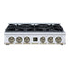 Forno - 36" Rangetop, 6 burners, in white with copper Trim
