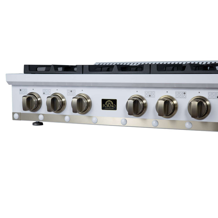 Forno - 36" Rangetop, 6 burners, in white with copper Trim