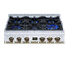 Forno - 36" Rangetop, 6 burners, in white with copper Trim