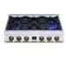 Forno - 36" Rangetop, 6 burners, in white with copper Trim