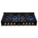 Forno - 48" Rangetop, 8 burners, in black with copper Trim