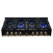Forno - 48" Rangetop, 8 burners, in black with copper Trim