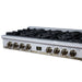 Forno - 48" Rangetop, 8 burners, in white with copper Trim
