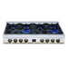 Forno - 48" Rangetop, 8 burners, in white with copper Trim
