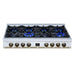 Forno - 48" Rangetop, 8 burners, in white with copper Trim