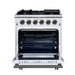 Forno Massimo 30-Inch White Freestanding Gas Range, 5 Burners, True Convection Oven