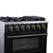 Forno Massimo 36-Inch Black Freestanding Gas Range, 6 Sealed Burners, Convection Oven, Energy Efficient