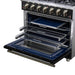 Forno Massimo 36-Inch Black Freestanding Gas Range, 6 Sealed Burners, Convection Oven, Energy Efficient