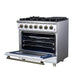 Forno Massimo 36-Inch White Freestanding Gas Range, 6 Sealed Burners, Convection Oven, Energy Efficient