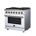 Forno Massimo 36-Inch White Freestanding Gas Range, 6 Sealed Burners, Convection Oven, Energy Efficient