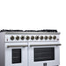 Forno Massimo 48-Inch White Freestanding Gas Range, 8 Burners, True Convection Oven