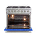 Forno Galiano 36-Inch Freestanding Gas Range, Stainless Steel, 6 Burners, Energy Efficient, Blue Door