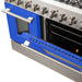 Forno Galiano 48-Inch Freestanding Gas Range, Stainless Steel, 8 Burners, 107,000 BTU, Griddle, Double Ovens, Energy Efficient, Blue Doors
