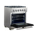 Forno Capriasca 30-Inch Freestanding Gas Range, 4 Burners, True Convection Oven, Black Door