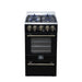Forno Lamazze 20 Inch Freestanding Gas Range in Black, Compact Design
