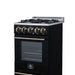 Forno Lamazze 20 Inch Freestanding Gas Range in Black, Compact Design